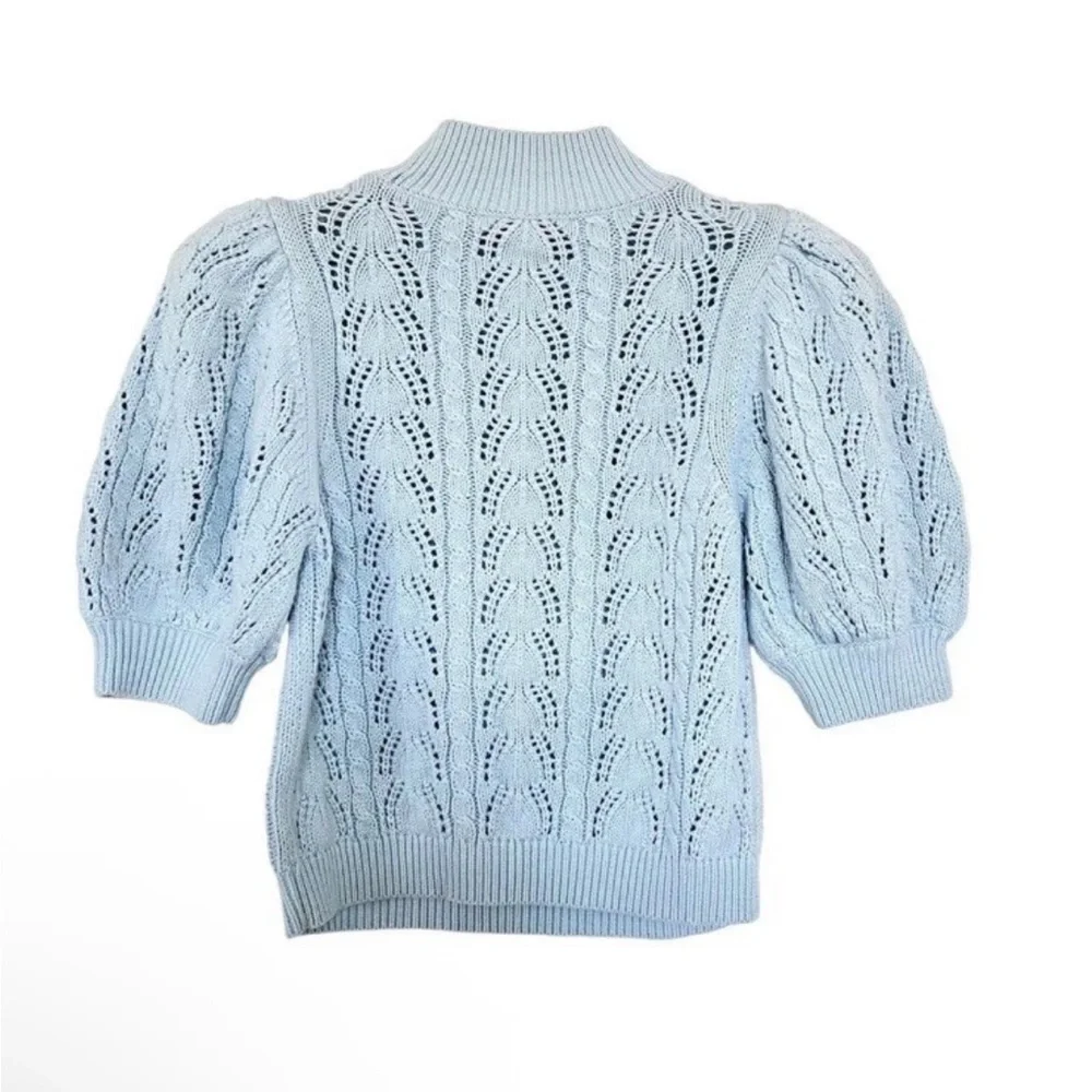 Alice + Olivia Light Blue Cowl Neck Sweater - Picture 2 of 4